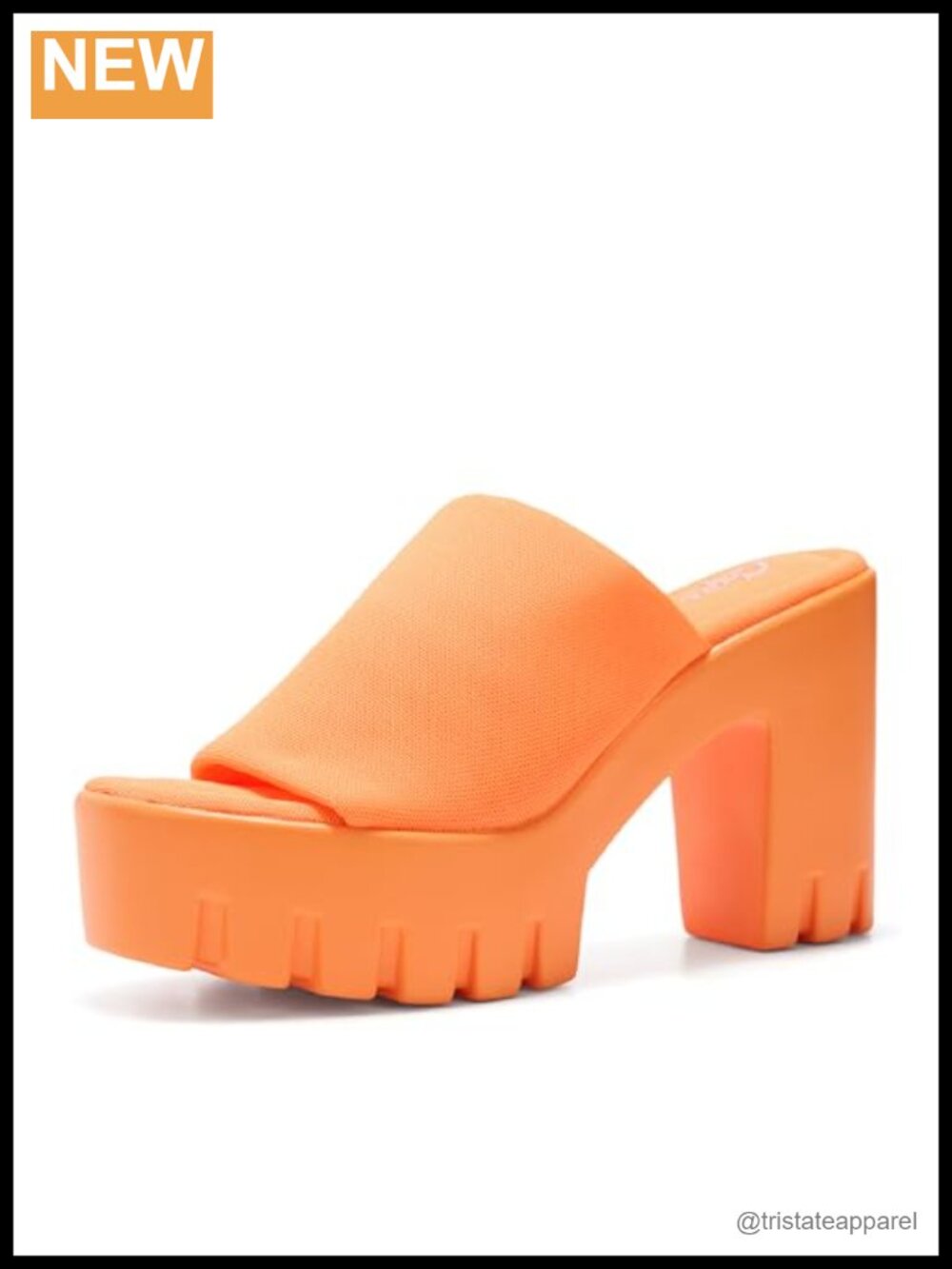 4.5 Inch Chunky Block Heel Platform Sandals with Elastic Band Open Toe